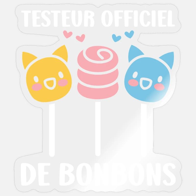 Kittens Candy Lollipops Delicious - Sticker size S (10 x 10 cm) - transparent glossy
