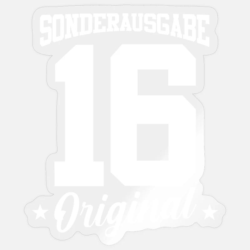 16 Anniversaire - Sticker taille S (10 x 10 cm) - brillant transparent
