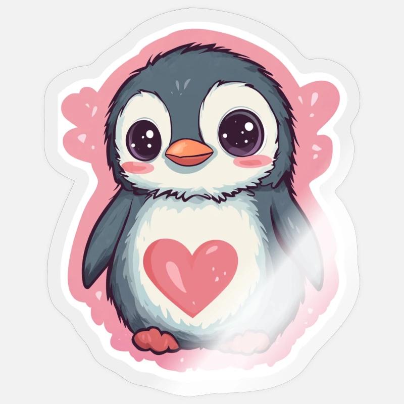 Pinguin - Sticker Größe S (10 x 10 cm) - Transparent glänzend