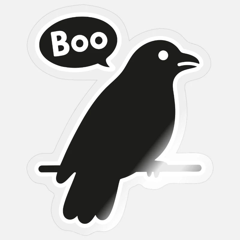 Corbeau effrayant - Sticker taille S (10 x 10 cm) - brillant transparent