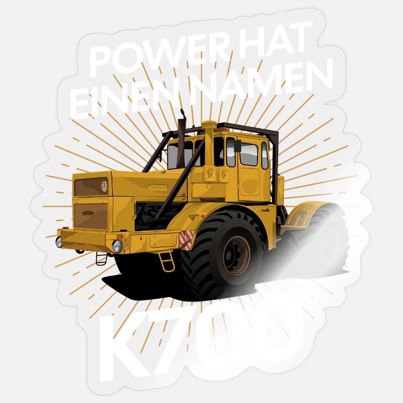 K700 Traktor Power Design - Sticker Größe S (10 x 10 cm) - Transparent glänzend
