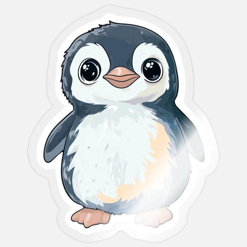 Pingouin - Sticker taille S (10 x 10 cm) - brillant transparent