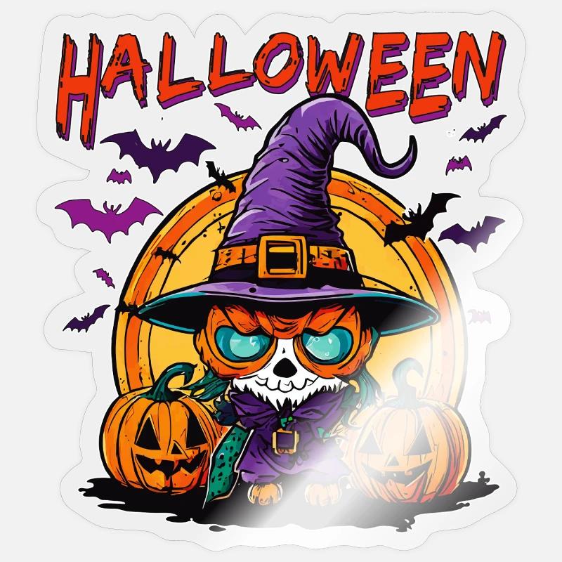 HALLOWEEN - Sticker Größe S (10 x 10 cm) - Transparent glänzend