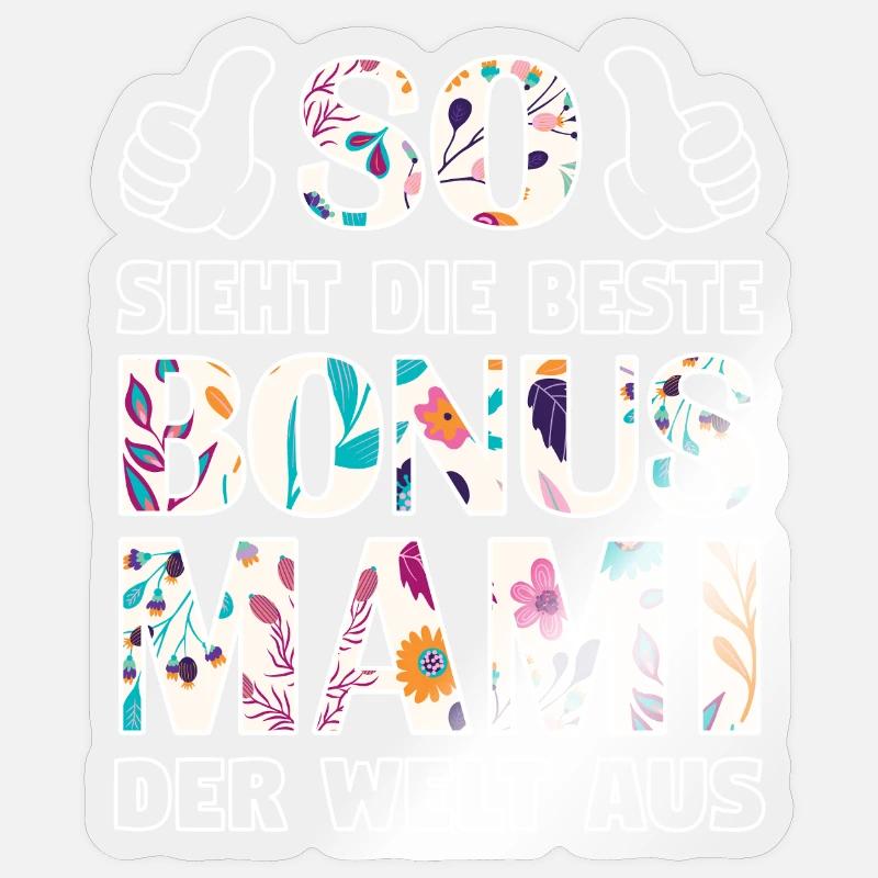 Bonus Mami Mama beste Mutter Muttertag Geschenk Sticker Größe S (10 x 10 cm)