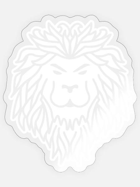 Löwe Tribal – Kraftvolles Wappentier-Design - Sticker Größe S (10 x 10 cm) - Transparent glänzend