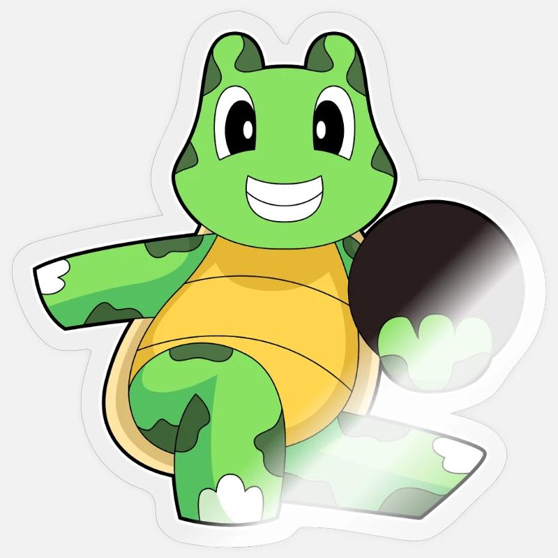 Turtle Bowling Bowling Ball - Sticker size S (10 x 10 cm) - transparent glossy