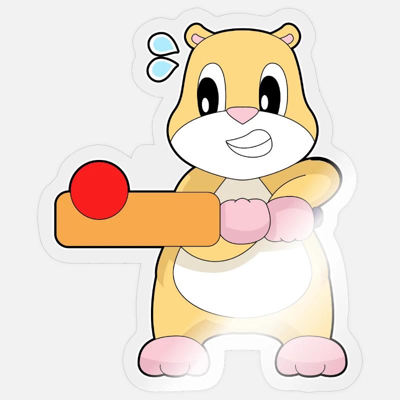 Hamster Cricket Cricketschläger Sticker Größe S (10 x 10 cm)
