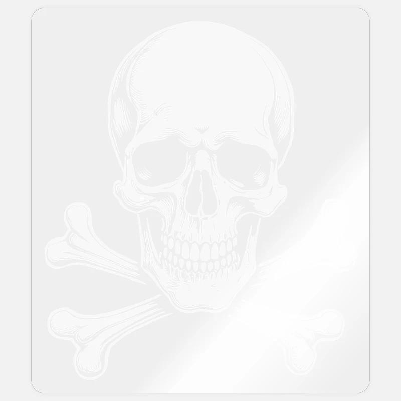 Crâne Jolly Roger classique - Sticker taille S (10 x 10 cm) - brillant transparent