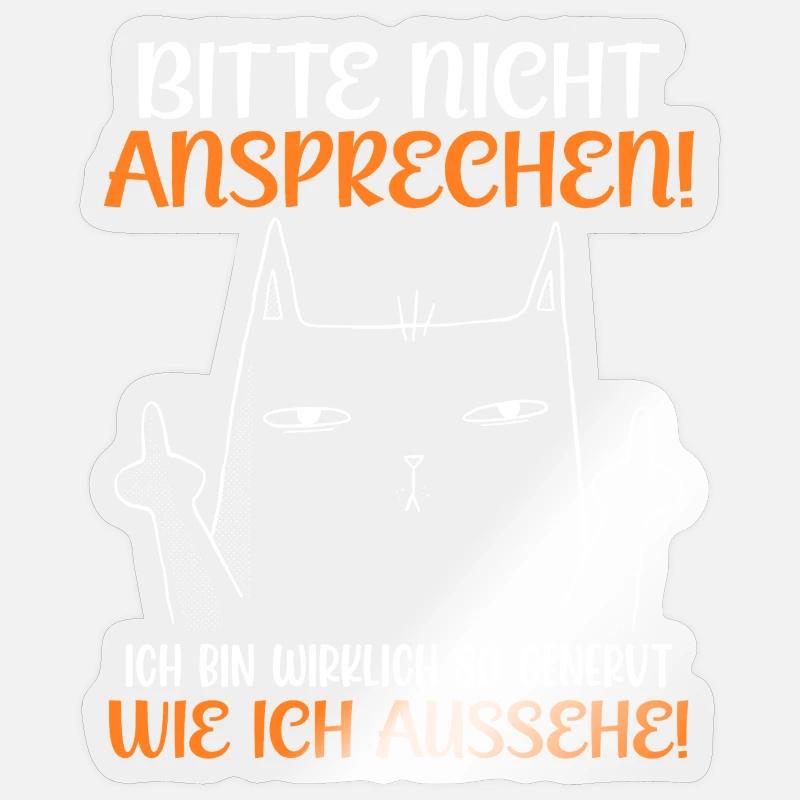 Malle BITTE NICHT ANSPRECHEN Lustiges - Sticker Größe S (10 x 10 cm) - Transparent glänzend