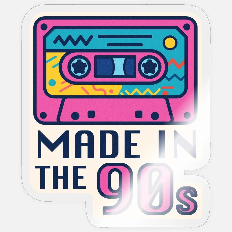 Cassette 90s Nostalgia Design Sticker size S (10 x 10 cm)