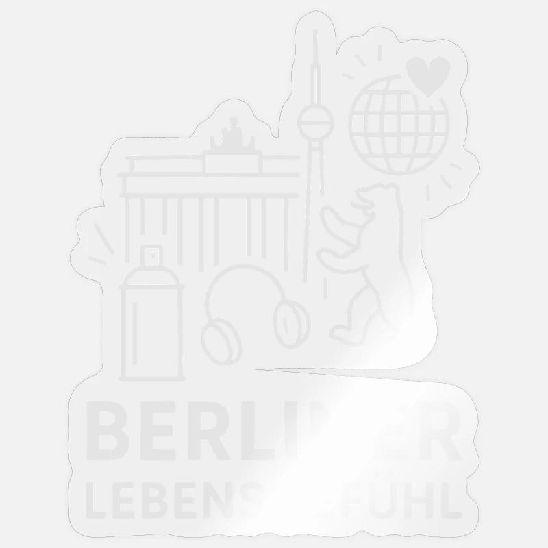 Berliner Lebensgefühl Emblem - Sticker Größe S (10 x 10 cm) - Transparent glänzend