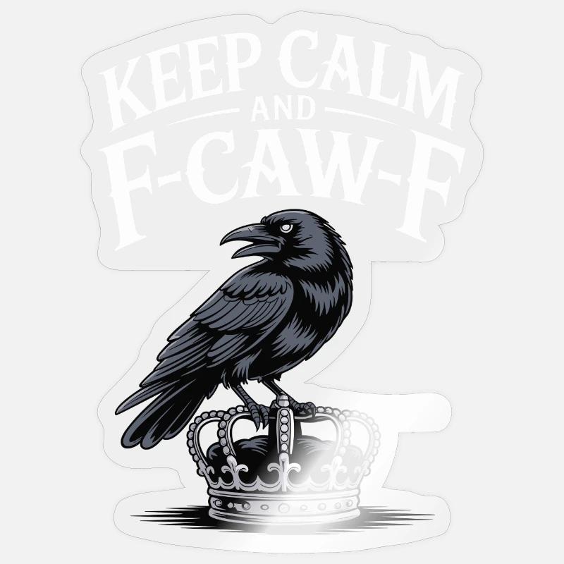 Crow Over Crown Keep Calm Sticker size S (10 x 10 cm)