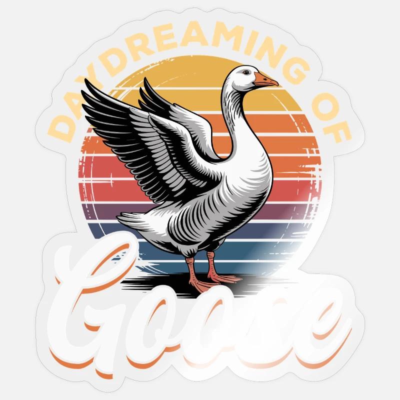 Funny Bird Goose - Sticker Größe S (10 x 10 cm) - Transparent glänzend