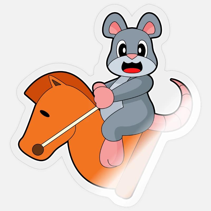 Maus Schachfigur Springer Schach - Sticker Größe S (10 x 10 cm) - Transparent glänzend