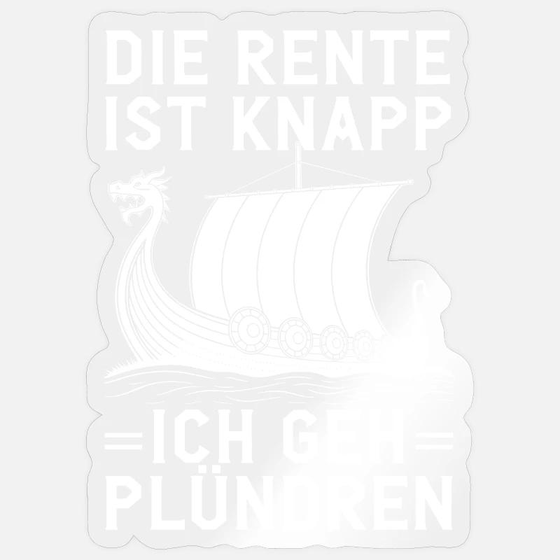 Rente Knapp Wikinger Plünderer Sticker Größe S (10 x 10 cm)