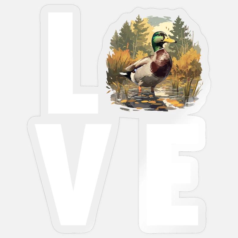 Ducks Duck - Sticker size S (10 x 10 cm) - transparent glossy