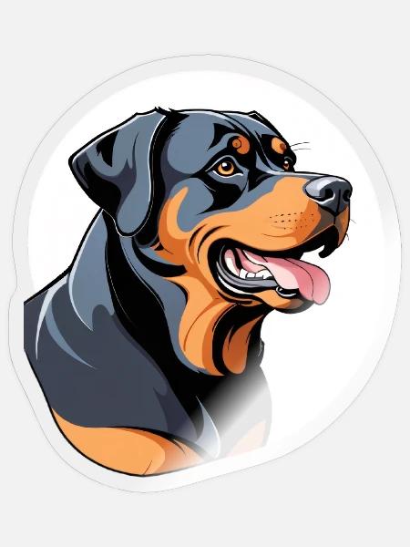 Rottweiler Farbblock Portrait - Sticker Größe S (10 x 10 cm) - Transparent glänzend