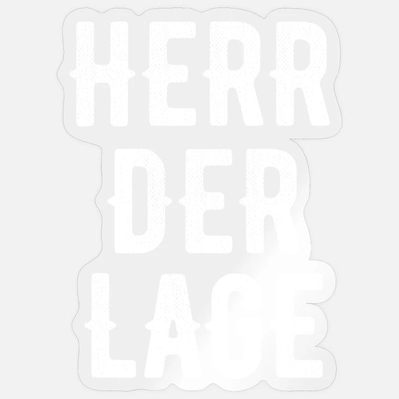 Herr der Lage - Sticker Größe S (10 x 10 cm) - Transparent glänzend