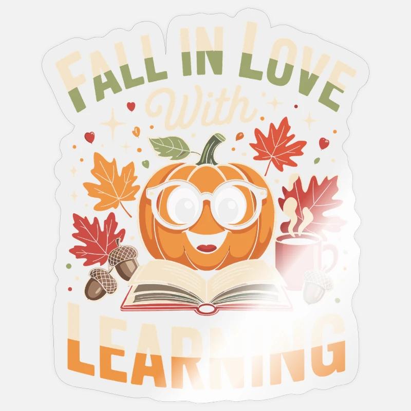 Fall In Love With Teaching Fall Teacher Sticker size S (10 x 10 cm)
