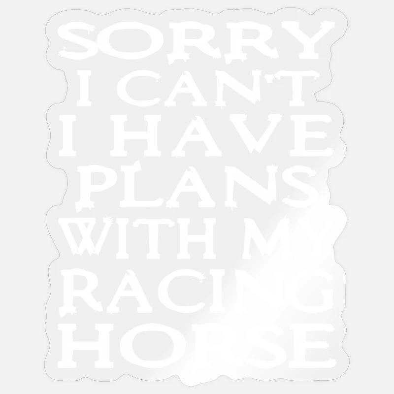Impossible de le faire Plans de chevaux de course en mouvement - Sticker taille S (10 x 10 cm) - brillant transparent