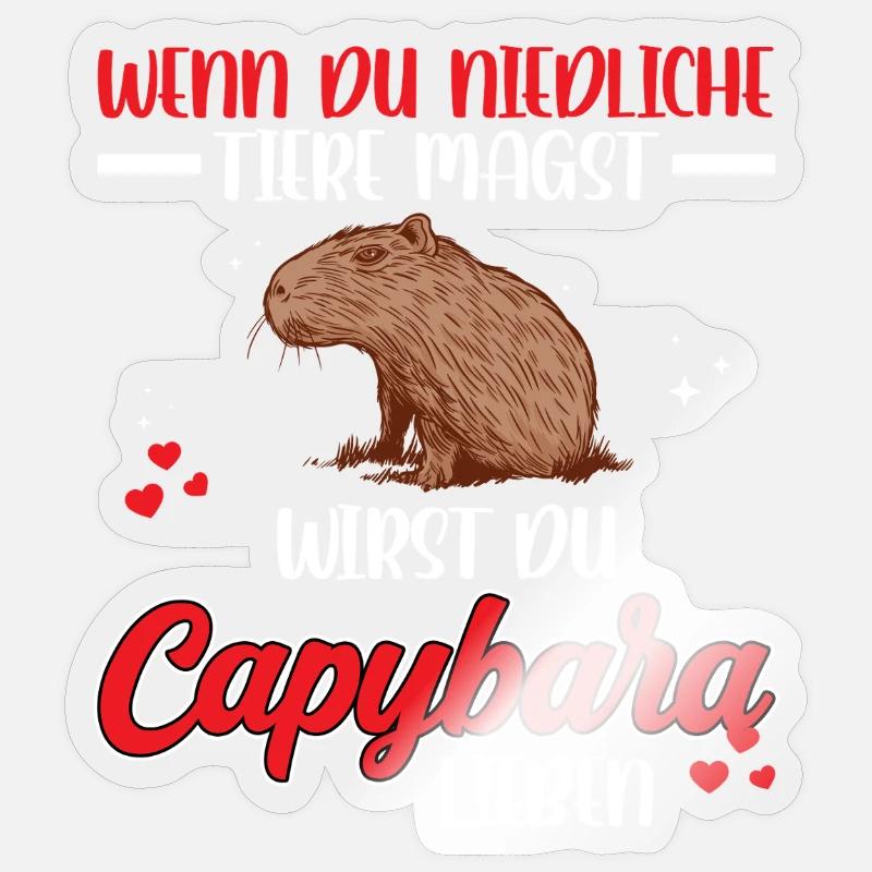 Il capibara è carino capibara - Sticker formato S (10 x 10 cm) - trasparente lucido
