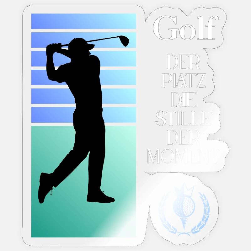 Silhouette de golf Le silence dans l’instant Sticker taille S (10 x 10 cm)