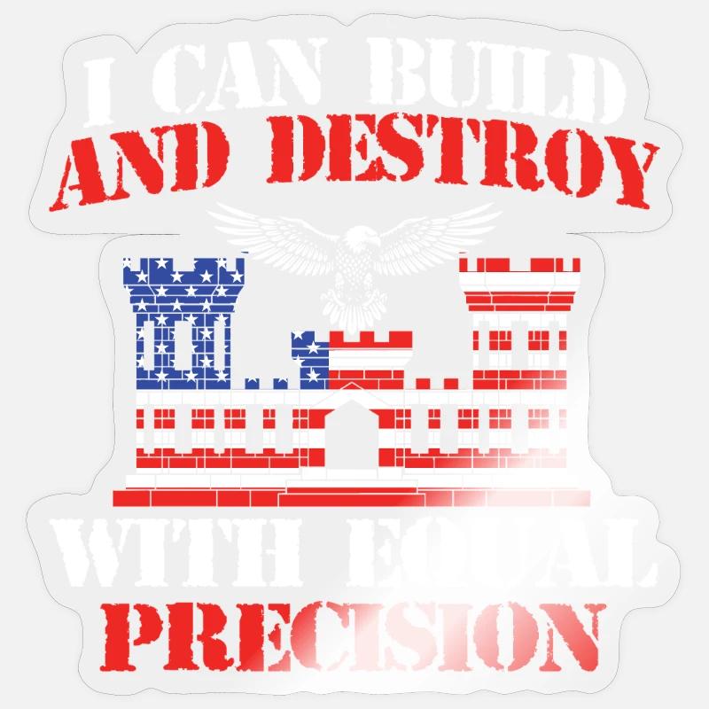 Baue und zerstöre mit Precision Combat Engineer Sticker Größe S (10 x 10 cm)