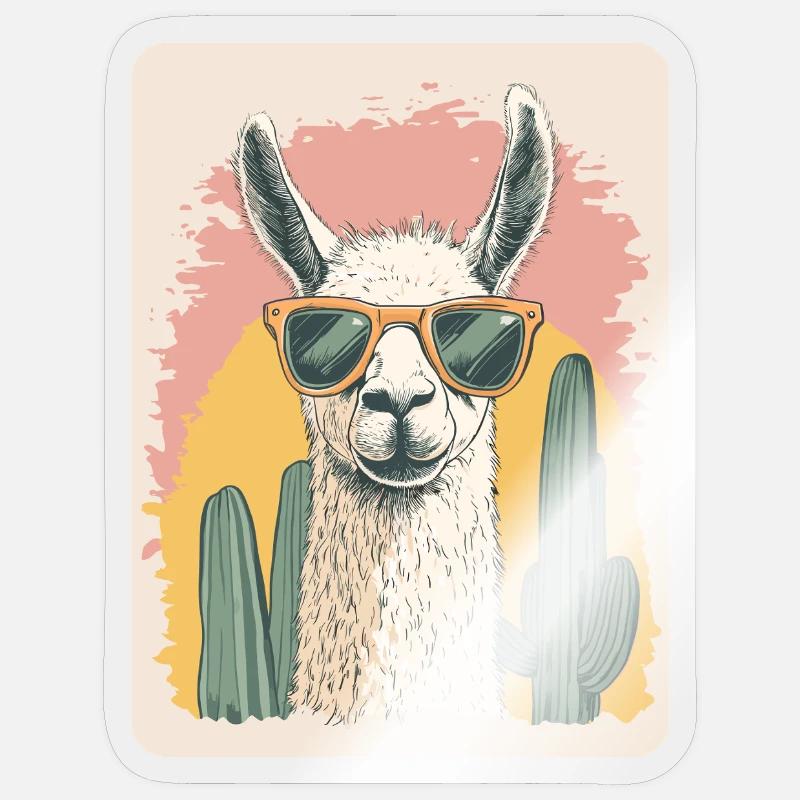 lama - Sticker taille S (10 x 10 cm) - brillant transparent