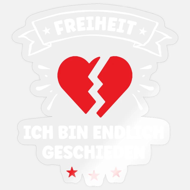 Scheidung Ich Bin Geschieden Scheidungsparty - Sticker Größe S (10 x 10 cm) - Transparent glänzend