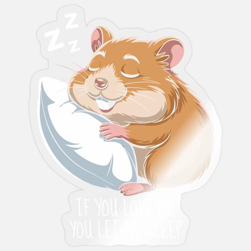 Hamster Sleeping - Sticker size S (10 x 10 cm) - transparent glossy
