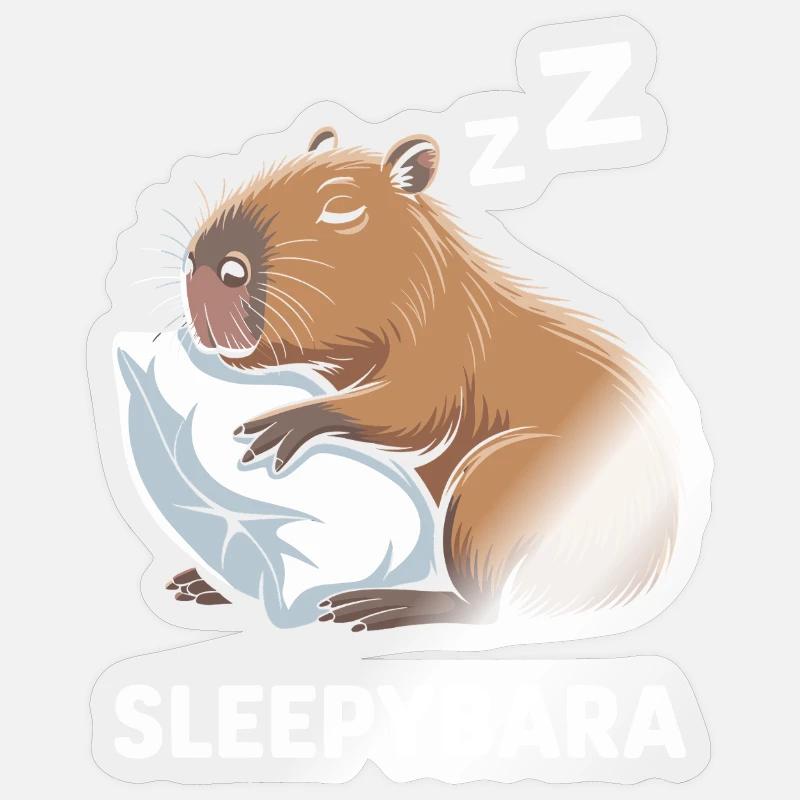 Sleepybara Capybara Sleeping - Sticker size S (10 x 10 cm) - transparent glossy
