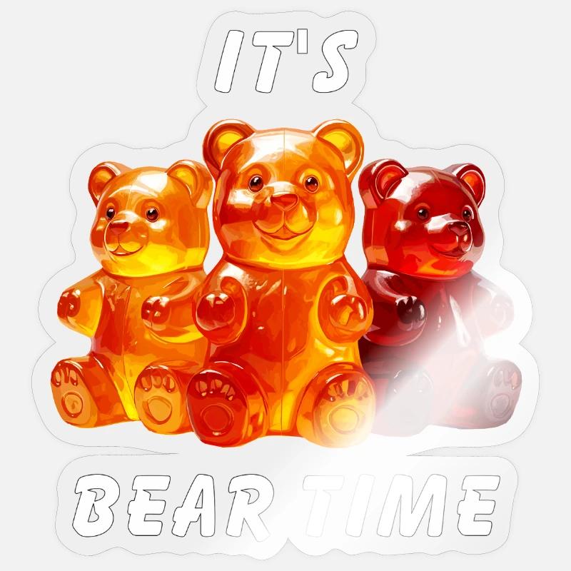 GUMMY BEARS IT'S BEAR TIME - Sticker size S (10 x 10 cm) - transparent glossy