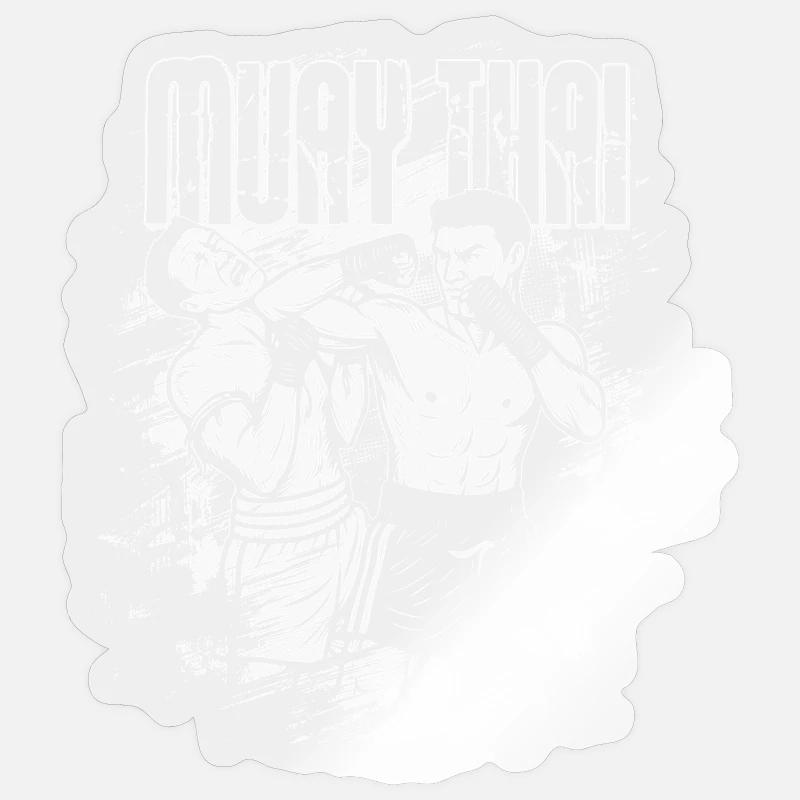 Technique du coude Muay Thai - Sticker taille S (10 x 10 cm) - brillant transparent