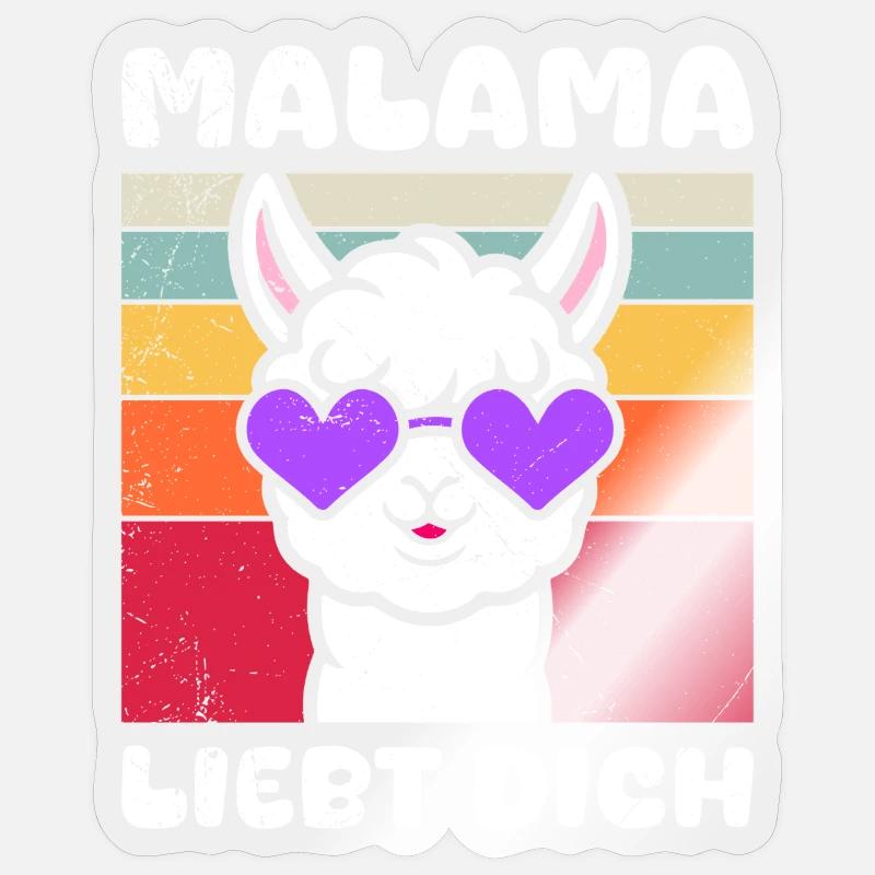 Bientôt maman MALAMA T'AIME Drôle - Sticker taille S (10 x 10 cm) - brillant transparent