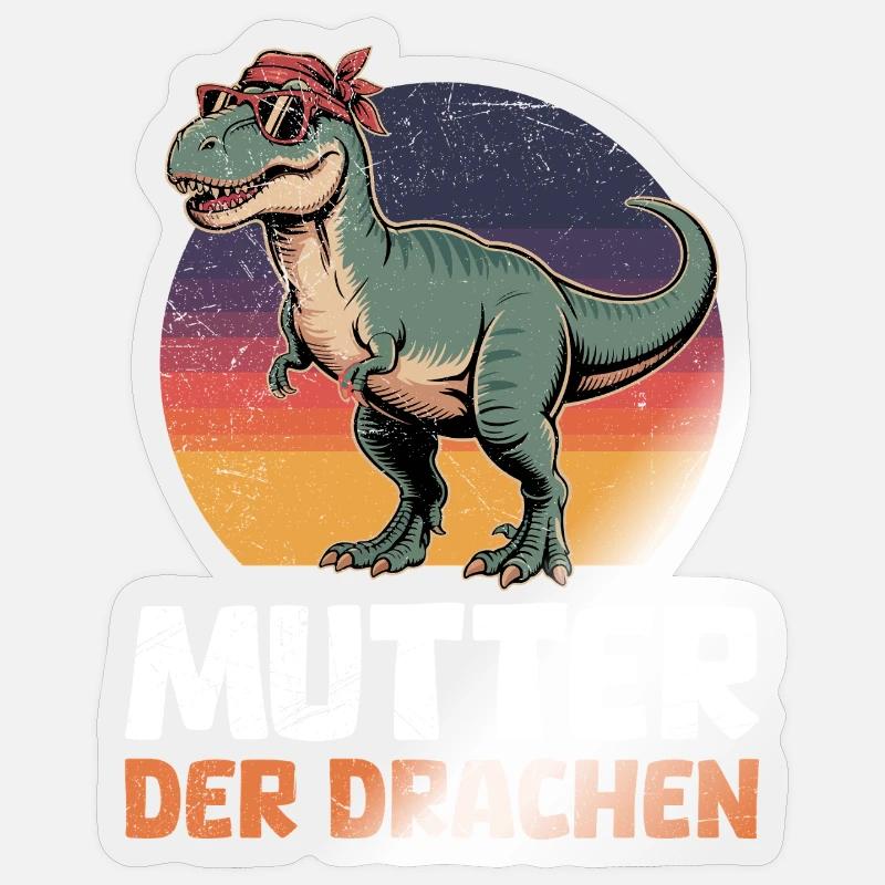 Werdende Mama MUTTER DER DRACHEN Lustiges - Sticker Größe S (10 x 10 cm) - Transparent glänzend