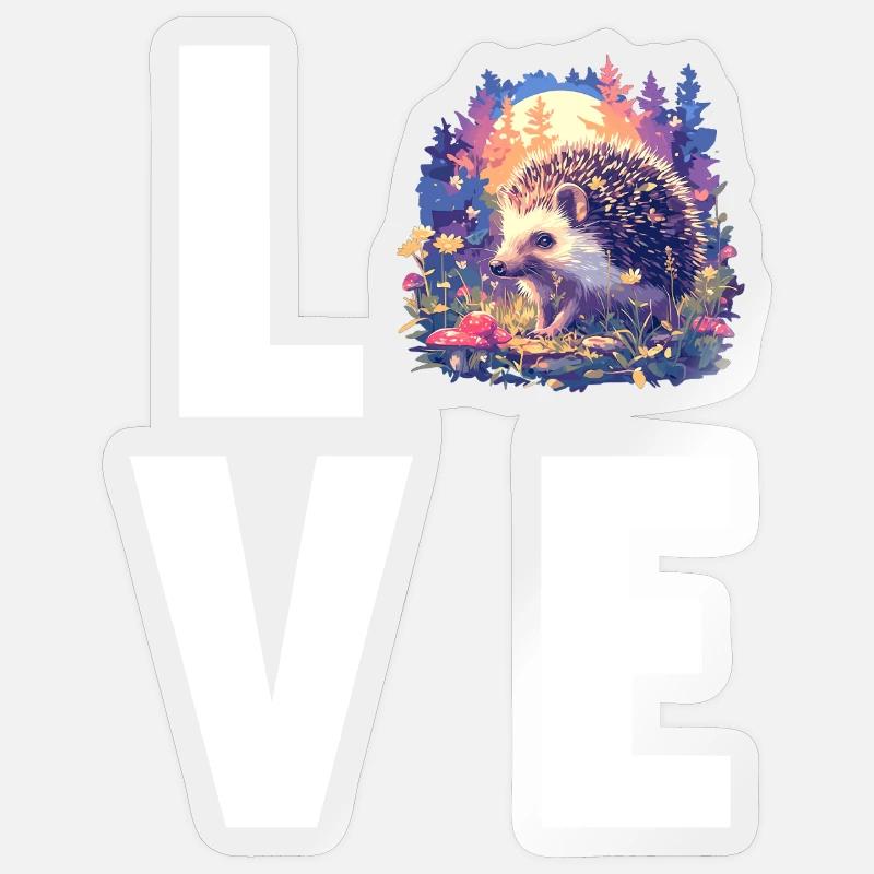 Igel - Sticker Größe S (10 x 10 cm) - Transparent glänzend
