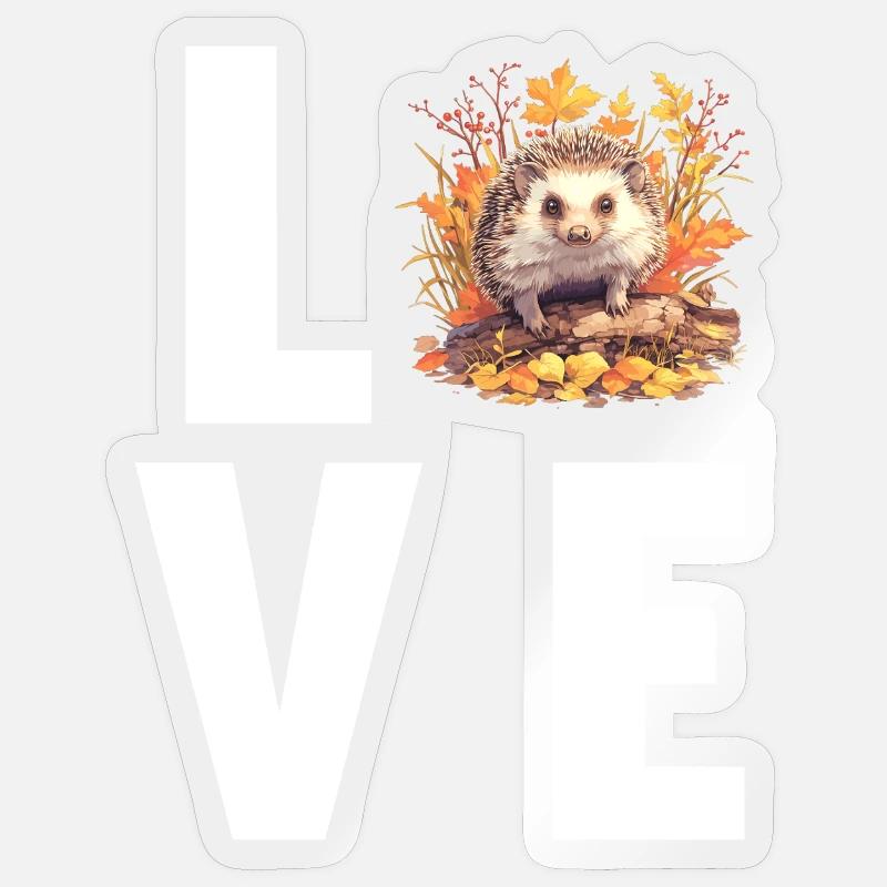 Hérisson - Sticker taille S (10 x 10 cm) - brillant transparent