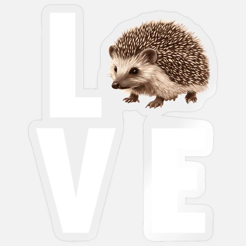 Riccio - Sticker formato S (10 x 10 cm) - trasparente lucido