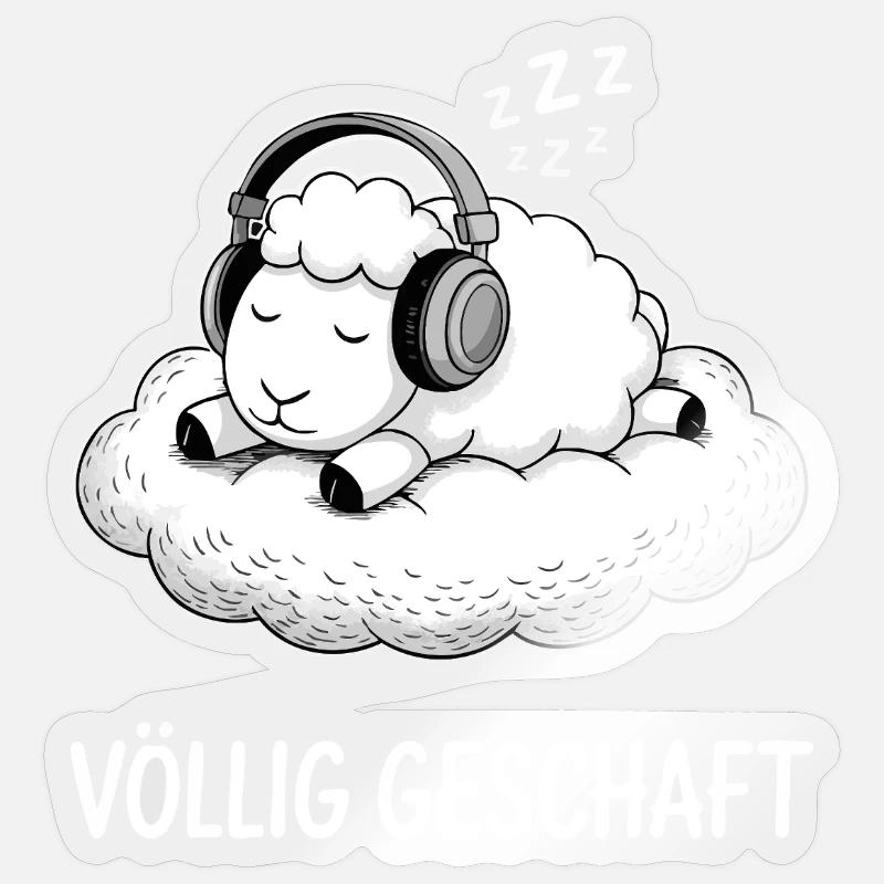 Completely done sheep design - Sticker size S (10 x 10 cm) - transparent glossy