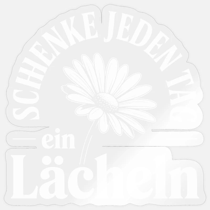 Offrez un sourire chaque jour avec une fleur Sticker taille S (10 x 10 cm)