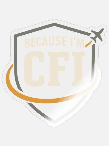 Fluglehrer Cfi Pilot Luftfahrtlehrer - Sticker Größe S (10 x 10 cm) - Transparent glänzend