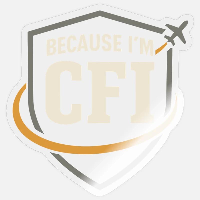 Fluglehrer Cfi Pilot Luftfahrtlehrer - Sticker Größe S (10 x 10 cm) - Transparent glänzend