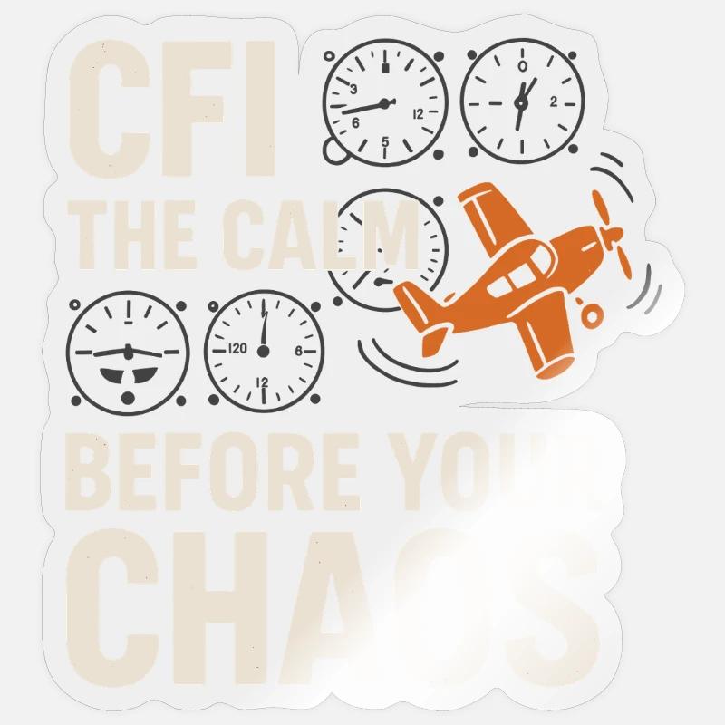 Fluglehrer Cfi Pilot Luftfahrtlehrer Sticker Größe S (10 x 10 cm)