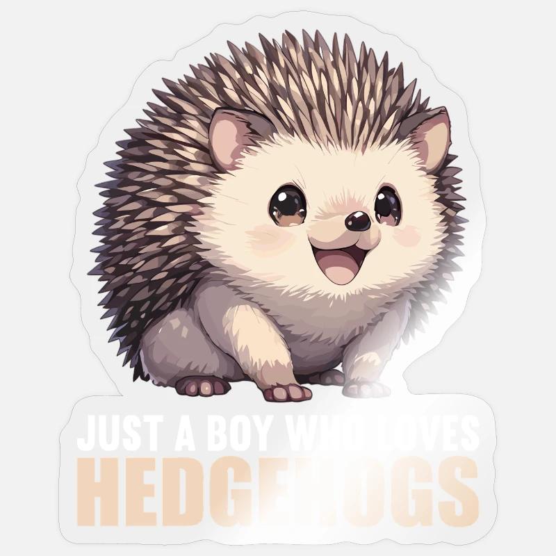 Hérisson - Sticker taille S (10 x 10 cm) - brillant transparent