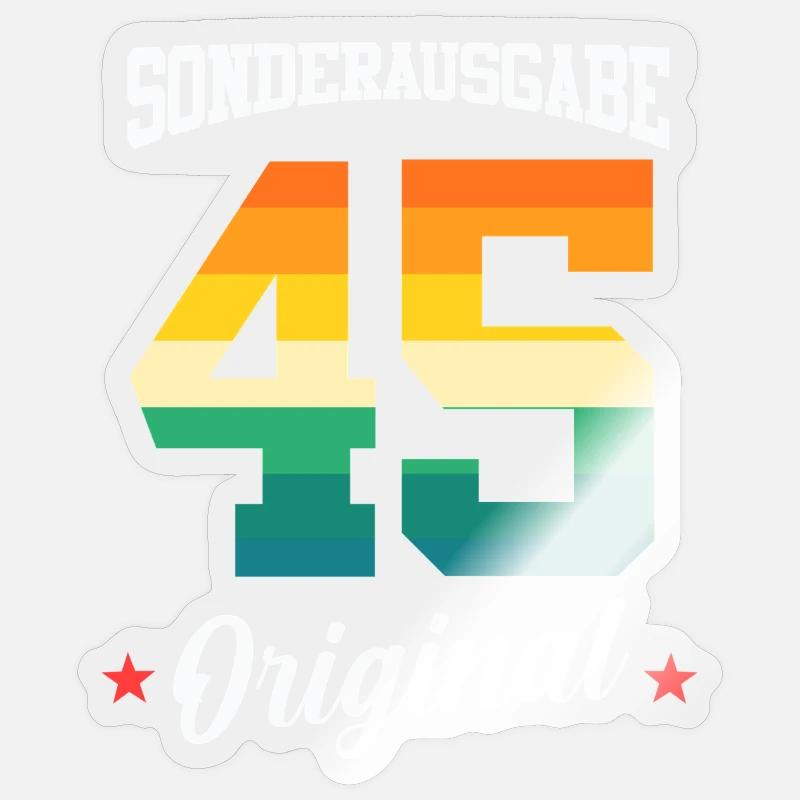 45 Anniversaire - Sticker taille S (10 x 10 cm) - brillant transparent