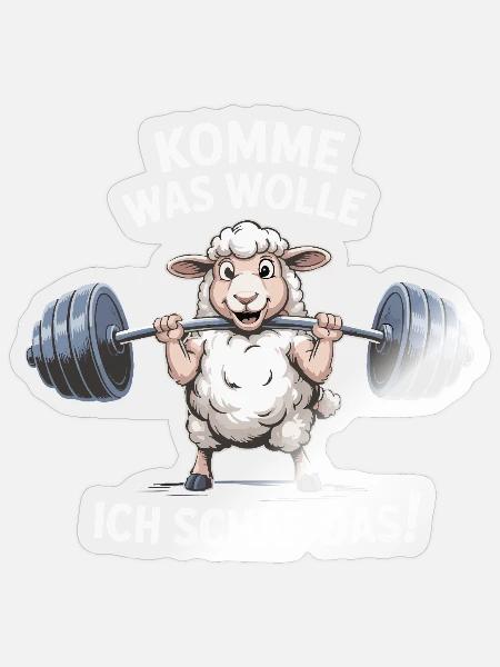 Ich Schaf das – Lustiges Fitness Schaf - Sticker Größe S (10 x 10 cm) - Transparent glänzend