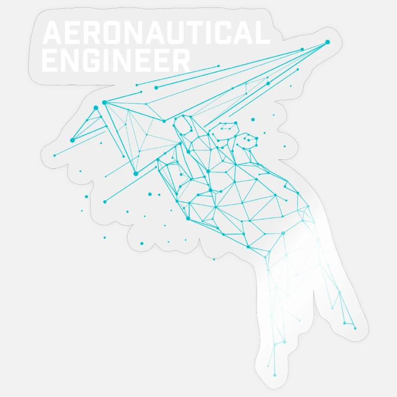 Aeronautical Engineer Plane Science Nerd Gift Sticker size S (10 x 10 cm)