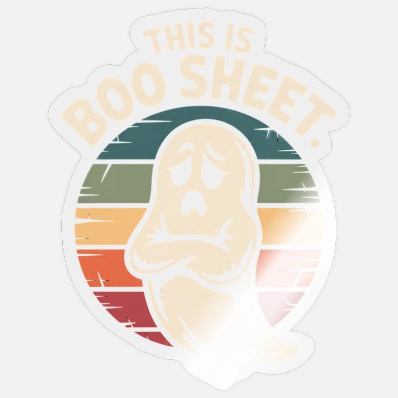 Geist Halloween Retro - Sticker Größe S (10 x 10 cm) - Transparent glänzend
