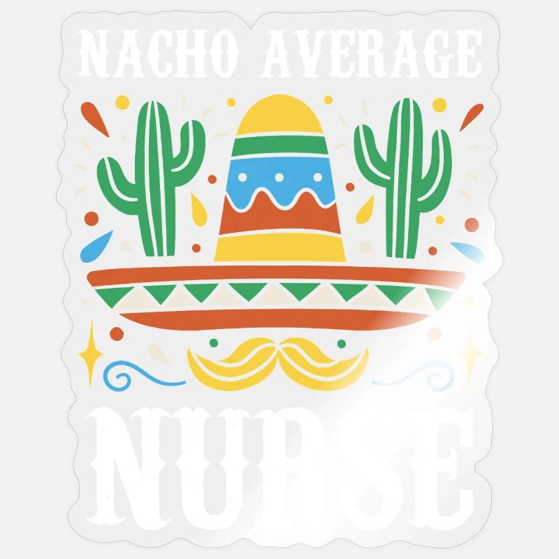 Nacho Infirmière moyenne - Sticker taille S (10 x 10 cm) - brillant transparent