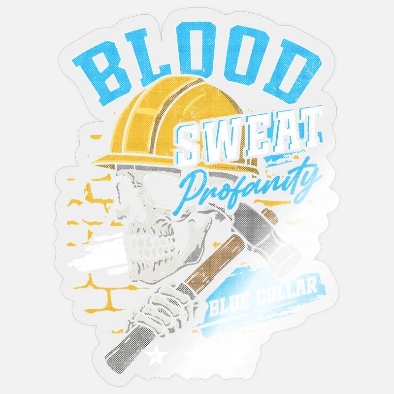 Blue Collar Worker Craft Construction Worker Sticker size S (10 x 10 cm)